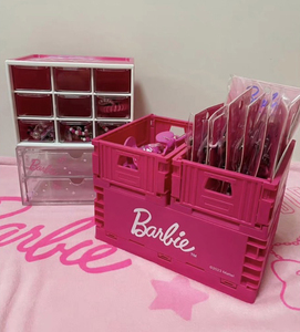Barbie バービー　３個セット　折りたたみコンテナ　大+小×２　日本未入荷