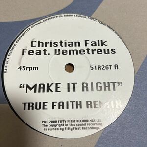 【2step】Christian Falk feat. Demetreus / Make It Right (True Faith Remix) - Fifty First.Recordings 片面プレス UK Garage . UKG