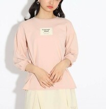 新品　PINK-latte【オーガニックコットン/ニコラ掲載商品】チビBOX 7分袖Tシャツ　チャコールグレー(014) 　14(140cm)　　定価2189円_画像4