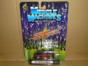 1/64 MUSCLE MACHINES SS Tuner '01 TOYOTA MR2 黒/赤