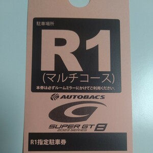 2023SUPER GT スーパーGT 最終戦 第8戦 モビリティリゾートもてぎ R1(マルチコース)指定駐車券 １枚