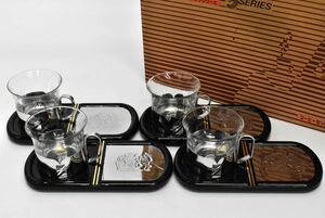 (642M 1030M14) 1円～ 未使用 Hunting ハンテングシリーズ 茶器セット コーヒーカップ＆ソーサー 4客 洋食器