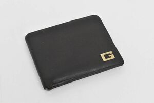 (634S 1031M4) 1円～ GUCCI グッチ 二つ折り財布 札入れ カードケース 財布 Gロゴ 金具 レザー ダークブラウン 正規品