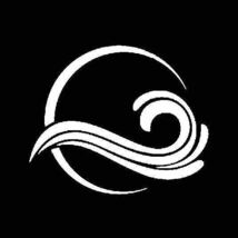 ホワイト 白 BIG 波/ステッカー/サーフ 海 波 サーフィン サーフボード/マリン ビーチ ハワイ ハワイアン ワイキキ カッティング 防水 波紋_画像4