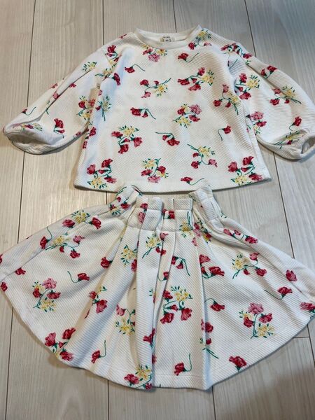 セラフ 上下セット 90 パーティ 花柄 厚手