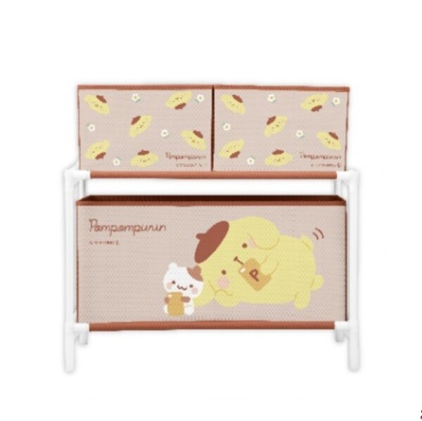 サンリオキャラクターズ むきゅむきゅ3ボックス付き 収納ケース <ポムポムプリン>