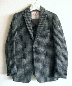 ROSSO URBAN RESEARCH HARRIS TWEED ハリスツイード 2B ハウンドトゥース チェック 千鳥格子 ジャケット GRAY S