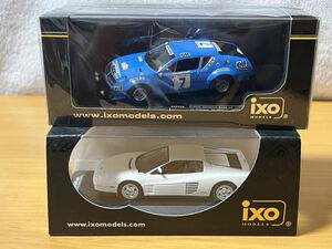 1円スタート！　1/43 イクソ　アルピーヌルノーA310 ＆　マイアミバイス風　フェラーリ テスタロッサ　2台セット