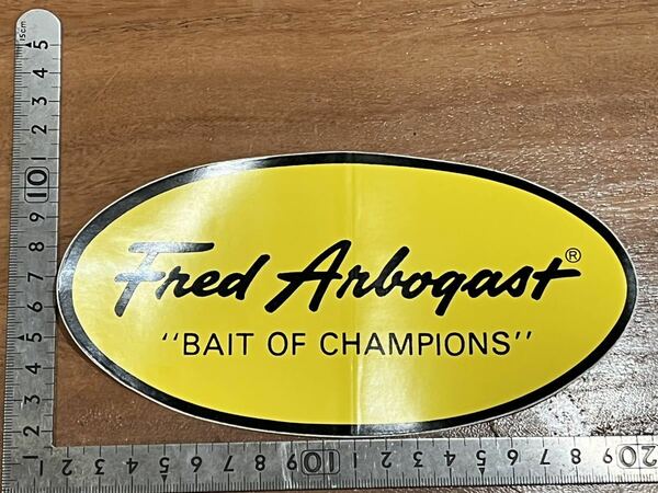 オールド　ビンテージ　ステッカー　シール　arbogast アーボガスト　“bait of champions”