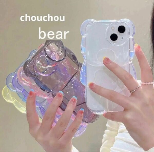 スマホケース iphoneケース 韓国 iphone15 14 13 12 クマ 熊 クリア かわいい