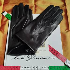 今季 メローラ ナッパ濃灰鉛色 カシミア黒 グローブ 革手袋 MEROLA
