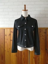 Cherokee club レディース ジャケット Mサイズ 黒系 日本製 上着 ショート丈 ジージャン風 羽織り X_画像1
