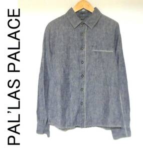 美品 PAL'LAS PALACE パラスパレス 麻100％ 藍染め インディゴ染め リネン 長袖シャツ 45RPM レディース