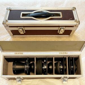 動作確認済 大判カメラ 4×5 レンズ4本セットケース付 ニッコール NIKKOR 100mm 135mm 210mmシュナイダーSchneider 270mm