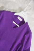 b10 美品 スコットランド製 HAWICK カシミヤ100％ 長袖ニット セーター 紫/大きいサイズ 3L_画像2