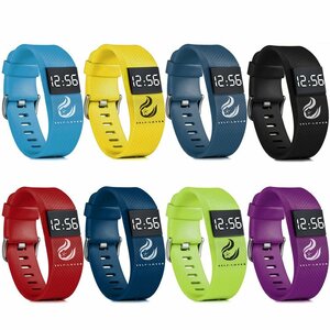 LED【６ヶ月保証付き】ユニセックス スポーツ腕時計 シリコンウォッチ ランニング バングル ブレスレット デジタル ブルー LED-W-LB03-Q-bu