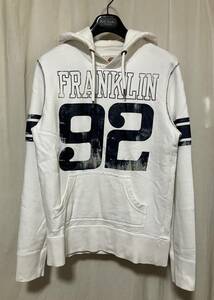 FRANKLIN MARSHALL VARSITY フランクリンマーシャル スエットパーカー プルオーバー S 白/紺 中古品 イタリア製