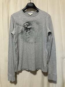 DIESEL ディーゼル プリント入り長袖Tシャツ グレー L 中古品