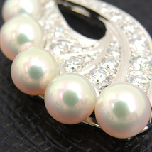 ミキモト ネックレス レディース フェザーモチーフ パール ダイヤモンド ネックレス D0.99ct ホワイトゴールド MIKIMOTO K14WG 中古_画像9