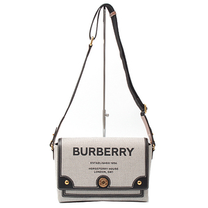 バーバリー バッグ レディース ホースフェリー プリント ショルダーバッグ グレー×ブラック BURBERRY 8030249 中古