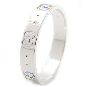 Gucci Ring Ring Men's Icon Cring 18 размер № 17 белое золото Gucci 750WG Используется