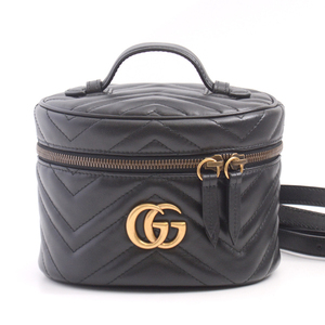  Gucci bag lady's quilting bag pack rucksack Mini GGma-monto black GUCCI 598594 leather used 