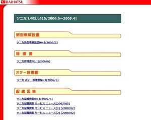 ★111★ 他車種用有り(検索可) ソニカ L405S L415S サービスマニュアル(解説書 修理書 配線図集)＋パーツリスト2023年CD版 印刷可 F