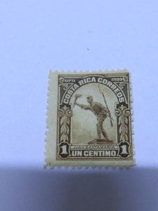 ４　STAMP　使用済み切手 Costa Rica Juan Santamaria Used Postage Stamp　1909