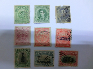 1 STAMP used . stamp COSTARICA Costa Rica 9 sheets 