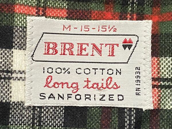 デッドストック 1950〜60年代 BRENT プリントネルシャツ 15-15.5 モンゴメリーワード Montgomery ward ヴィンテージビンテージ ブレント