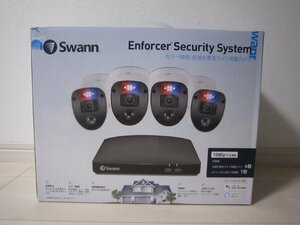 展示品 未使用！SWANN スワン セキュリティカメラ 4CH DVRレコーダー 1080P カラー暗視機能＆警告 1TB搭載 スマホ遠隔監視対応 防犯録画機