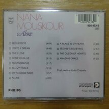 042282643322;【CD/西独盤/蒸着仕様】NANA MOUSKOURI / Alone　826-433-2_画像2