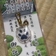 送料込み福井猫寺御誕生寺猫足キーホルダー_画像2