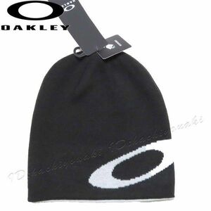 OAKLEY 新品 オークリー リバーシブル ロゴ ビーニー キャップ サイズフリー ブラック / ホワイト メンズ レディース ニット帽