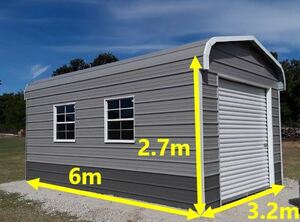 [ Fukushima stock goods * limitation 1.] 3.2m/ width *6m/ depth *2.7m. american garage 