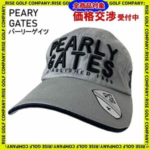 PEARLY GATES パーリーゲイツ キャップ グレー 刺繍 S ゴルフウェア 2310-NP-3061-G