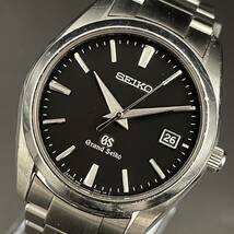 ☆高級☆グランドセイコー/Grand Seiko/9F62-0AB0/電池式/クオーツ/36㎜/メンズ腕時計/デイト/ブラック/黒/精度良好/純正_画像1