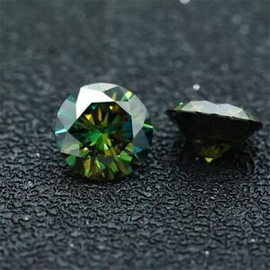 ■新入荷■ラボ グリーンダイヤモンド １ct ラウンドカット 希少 輝き 高品質 宝石シリーズ ラウンド形状 モアッサナイト 証明書付 C120