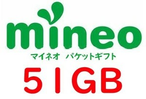 mineo　マイネオ　パケットギフト　51GB