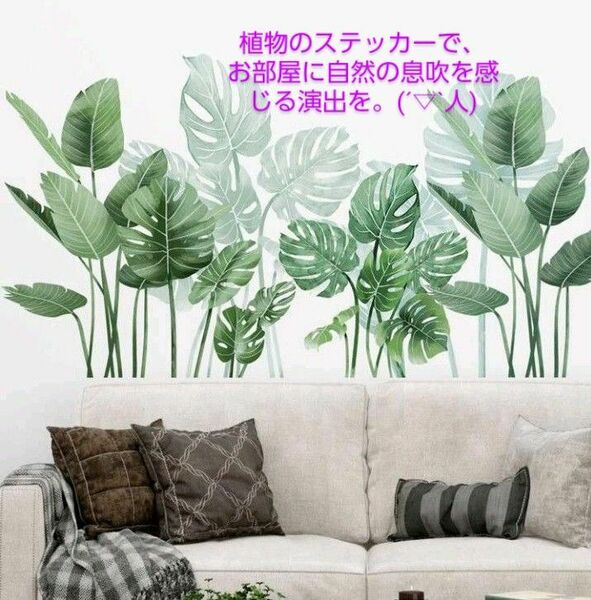 (No.227)植物ウォールステッカーDIYで癒しのおしゃれな空間を演出！