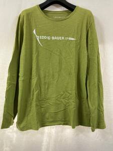 古着　Eddie Bauer 　草色　長袖Ｔシャツ　L