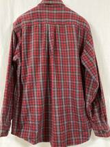 \500即決セール　 US 古着　　長袖ネルボタンダウンシャツ　L.L.Bean 赤系タータンチェック　M_画像2