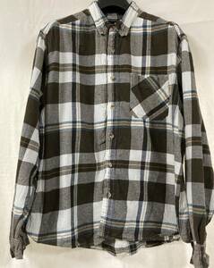 US 古着　WOOLRICH 長袖ネルボタンダウンシャツ　ブラウン系チェック　XL