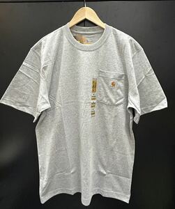 Carhartt カーハート K87 メンズ Tシャツ T-SHIRT 半袖 胸ポケット付き POCKET 霜降りGY グレー Mサイズ⑤