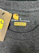 Carhartt カーハート K126-CHR メンズ ロングTシャツ 長袖 胸ポケット付き POCKET チャコールグレー Sサイズ③_画像4