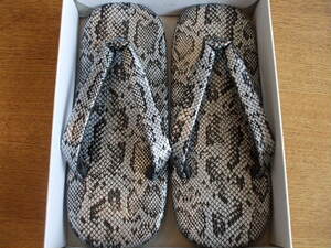  sandals setta * silver snake L size 
