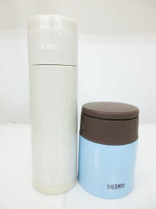 N7938【お弁当グッズ】真空断熱スープジャー JBQ-300★ステンレスボトル FBT-500★THERMOS★水筒★良品★