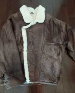 VISAVIS натуральный мутон жакет короткий Brown,XL размер 80~90 годы Vintage предмет Jun 