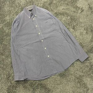 CHAPS チャップス 長袖シャツ チェックシャツ ボタンダウンシャツ サイズM ブルー 青 メンズ トップス 最落なし （P8）