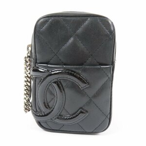 67029★1円スタート★CHANEL シャネル 中極美品 カンボン デカココマーク マトラッセ ポーチ カーフ ブラック